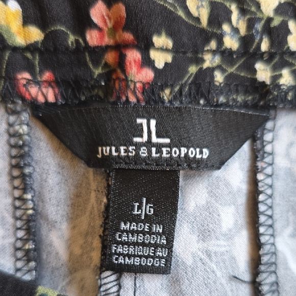 Jules & Leopold Black Floral Straight Leg Pants – Women’s Large - Picture 2 of 8